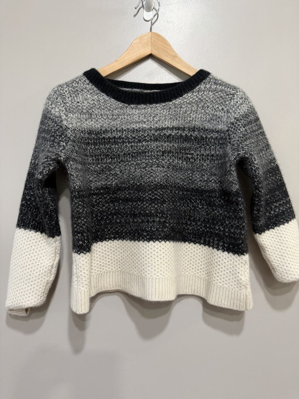 Si Iae Designer Thick 100% Cashmere Sweater Cropped Waffle Knit Sz-L fits M /S